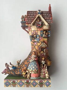 Jim Shore Old Woman in A Shoe Figurine 2006 Small Flaws